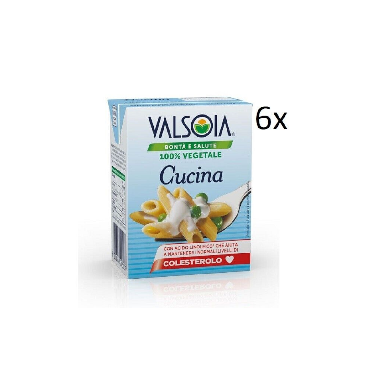 6x Valsoia Panna Cucina 100% Vegetale Zubereitung auf Sojabasis Kochsahne 200ml