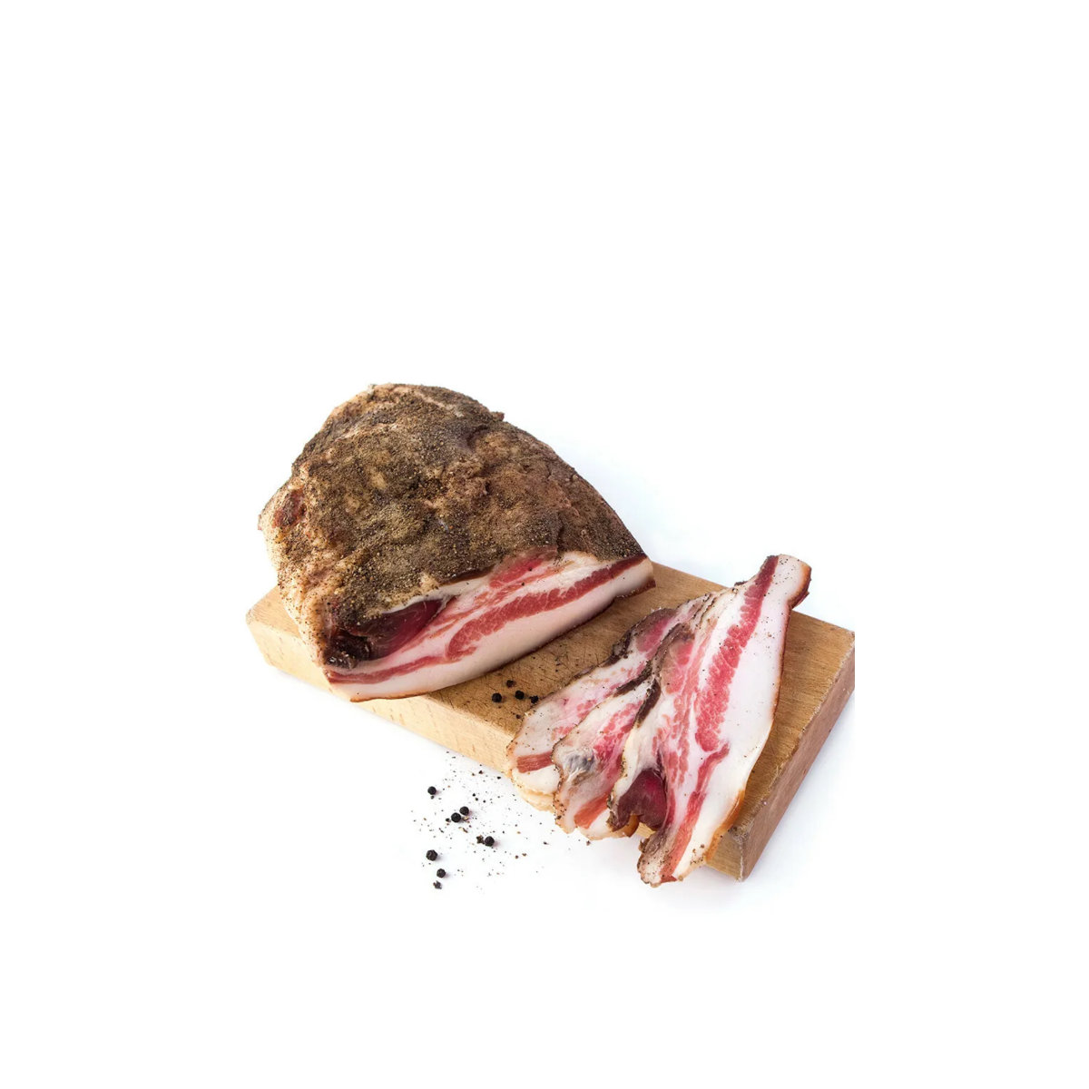 Guanciale stagionato pepe nero trancio – ca. 1100 gr.