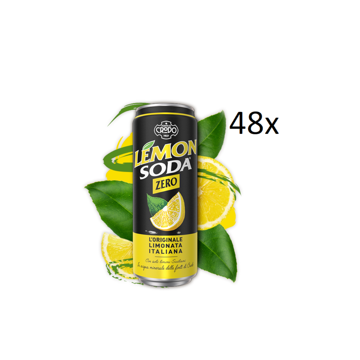 48 X Dose Lemon soda zero 330ml Campari Group Lemonsoda Zitrone italienisch Limonata