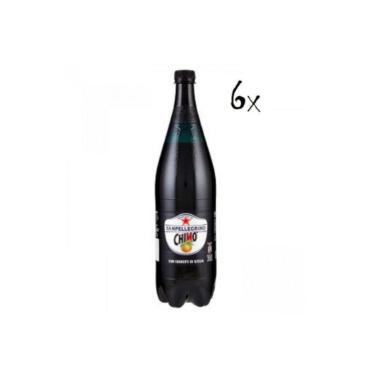 6 x San Pellegrino Chinotto Chino Italienisches Softdrink-Getränke- PET- 1,25 l italienische Bitterorange Limonade