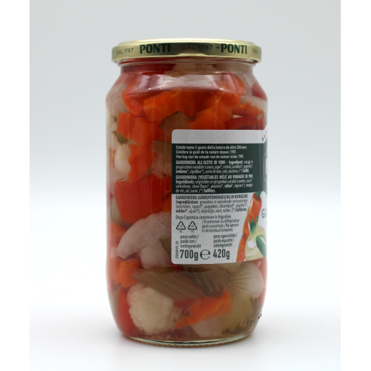 Ponti Giardiniera Eingelegtes Gemüse in Weinessig- 700gr.