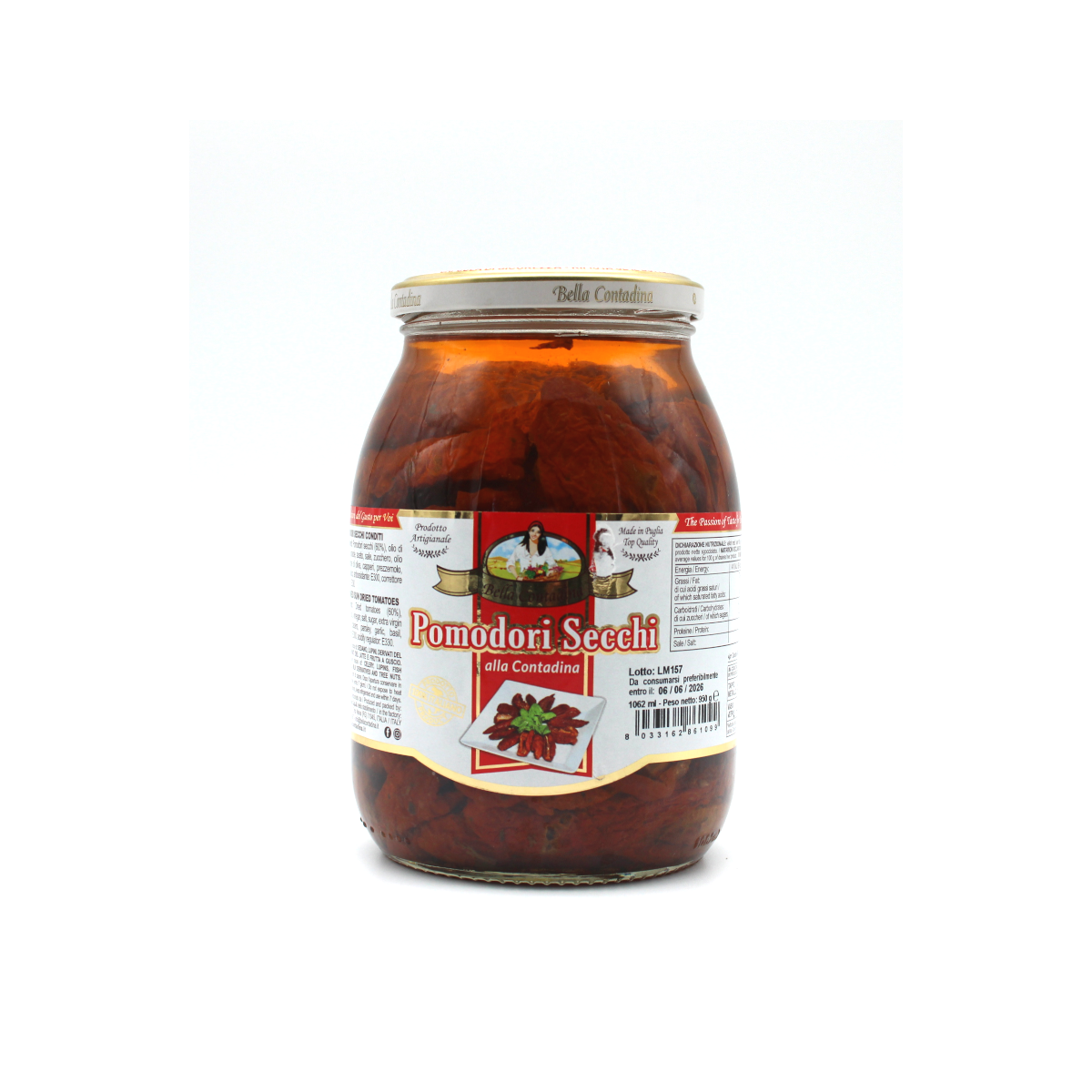 Pomodori Secchi alla contadina in olio  -Getrocknete Tomaten nach Bauernart in Öl Bella Contadina 1064 ml