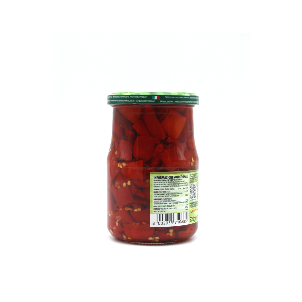 Peperoncini piccanti tagliati Attiná e forti 270gr.